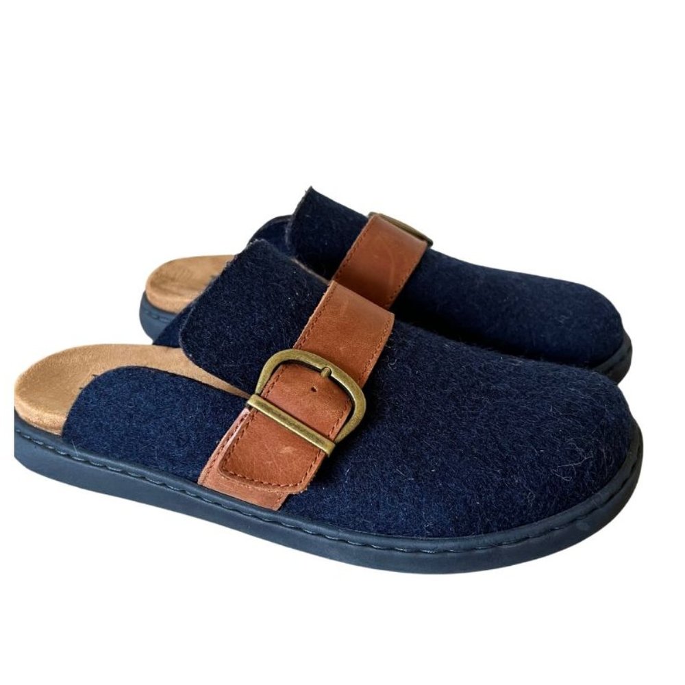 Born Women’s Lia Slipper Shoe Wool & Leather Uppers Sz 9m Comfort Clogs